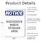 Signmission Hazardous Waste Storage Area OSHA Notice Sign, Plastic, 10in W x 14in L, 2PK OS-2PACK-NS-P-1014-V-13347 - alternate 4
